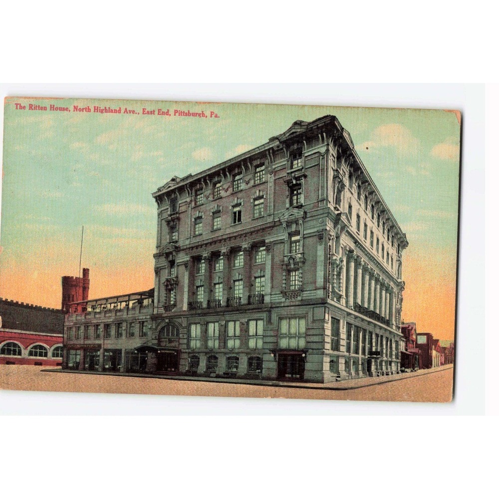Vintage 1912 Postcard The Ritten House North Highland Ave East End Pittsburgh PA